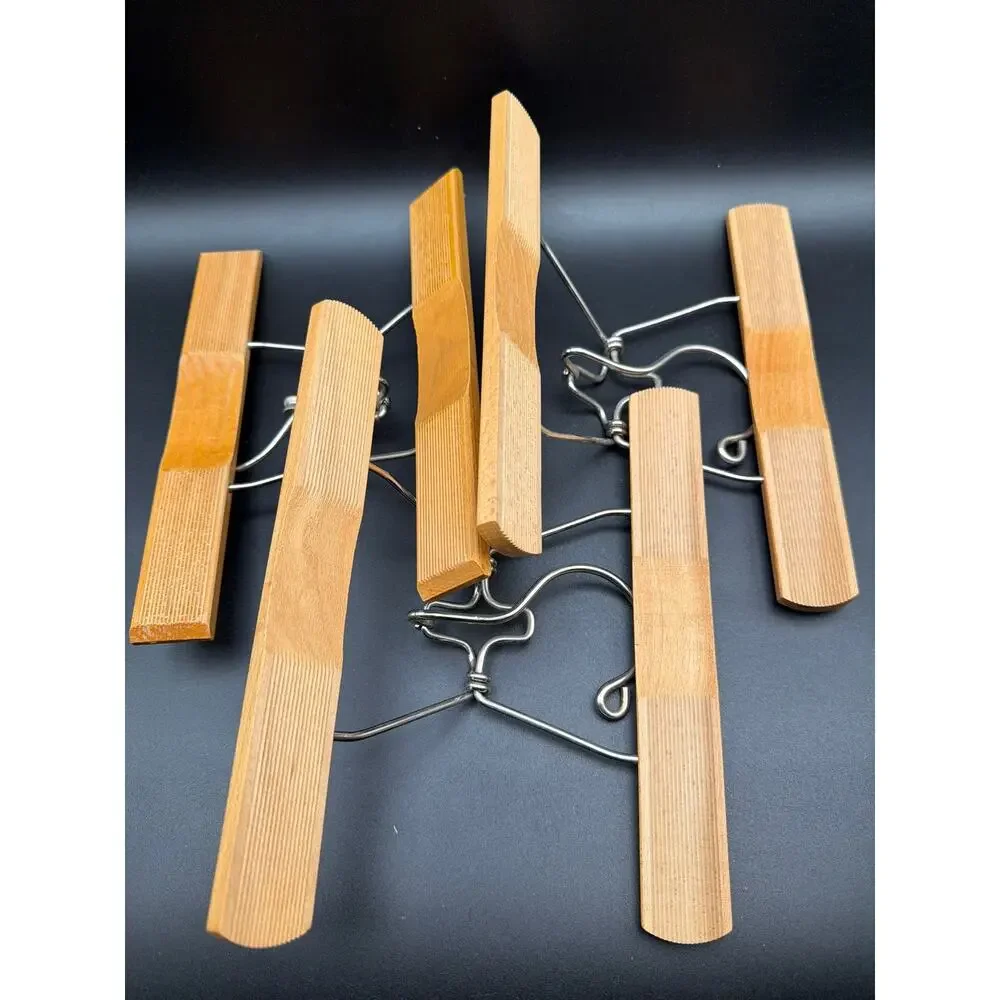 Vintage Montrose Sears Wooden Clamp Pants/Trouser Hangers Lot of 3 Mid Century